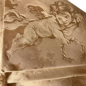 Cherub Jacquard Tablecloth runner or Fabric Panel in cream. Perfect.